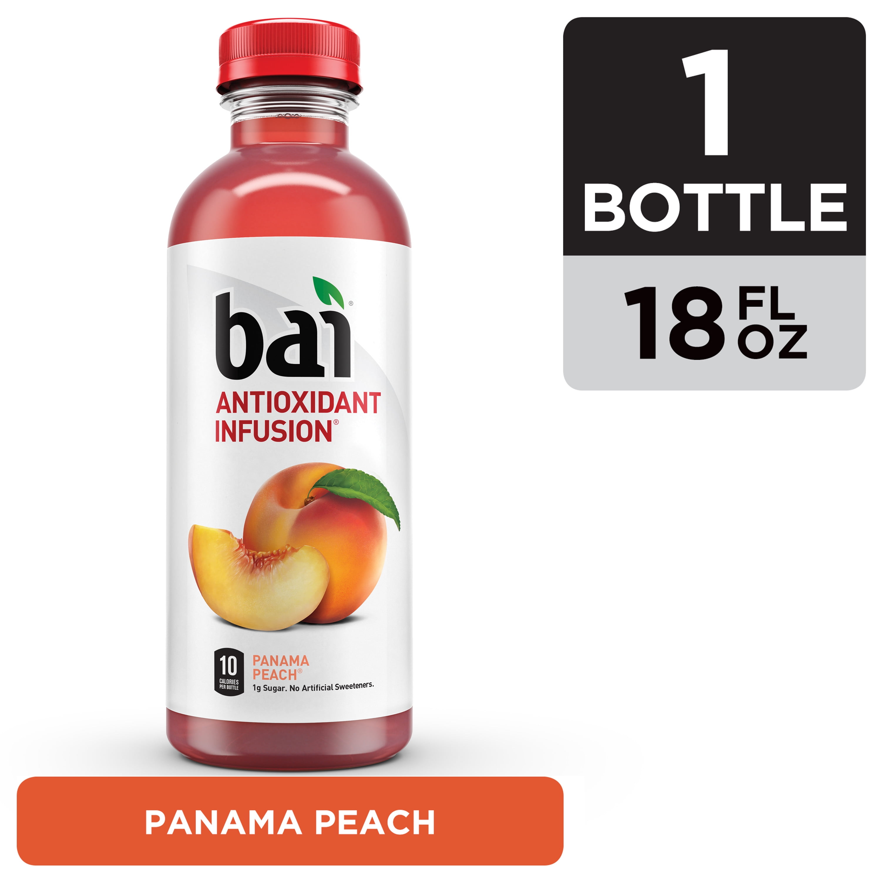 Bai Flavored Water, Panama Peach, Antioxidant Infused Drinks, 18 Fluid
