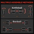 thumbnail image 3 of MaxKare 66LB Adjustable Weight Dumbbell Set 4 in 1 Set as Dumbbell Barbell Kettlebell Push-up Stands, for Home Gym Weights for Men & Women, 3 of 7