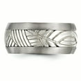 thumbnail image 4 of Edward Mirell Titanium & Sterling Silver Inlay Polished Leaf Ring, 4 of 7