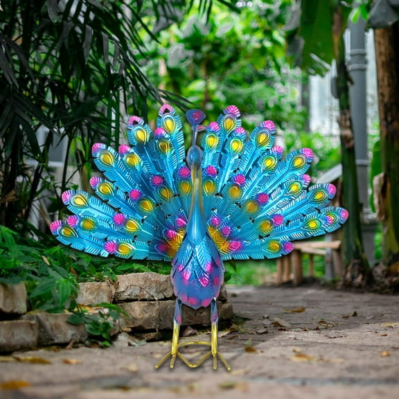 Menolana Peacock Statue Home Decoration Craft Decorative Figurine Garden Sculpture for Porch Backyard Yard Outdoor Party