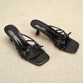 thumbnail image 5 of Women's Square Toe Strappy Thong Heeled Sandals - Comfortable -On Dress & Beach Sandals, 5 of 5