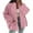 Pink, variant on jobturf Womens Jacket Casual Loose Button Down Shacket Long Sleeve Going Out Tops Fall Spring Fashion Lightweight Coats with Pockets