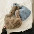 thumbnail image 2 of Municipal Women Fluffy Shoulder Bag Top-handle Bag Female Autumn Winter Handbag Girls Plush Tote Fashion Shopping Bags Purses, 2 of 6