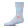 thumbnail image 4 of MeMoi Girls Cozy Ribbed Cotton Blend "Graffiti Heart" Crew Sock - Girls - Female, 2, Med Gray Heather, 4 of 11