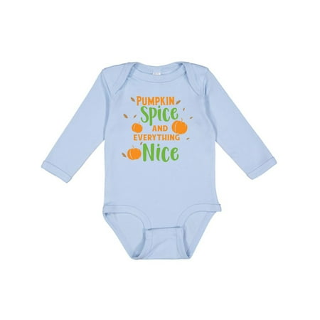 

Inktastic Pumpkin Spice And Everything Nice - Orange Green Boys or Girls Long Sleeve Baby Bodysuit