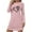Pink, variant on Long Sleeve Dress for Women Heart Printed Soft Cotton Pajamas T-shirt Mini Dresses Nightgown Fall Casual Dress (XL, Pink)