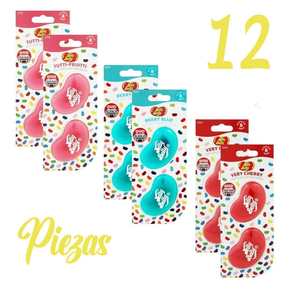 Aromatizante Auto Jelly Belly 12 Piezas Tutti-Furitti Cereza y Mora
