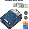 thumbnail image 3 of for Samsung Galaxy Z Flip5 Crossbody Wallet Case for Women, Bling Glitter PU Leather Phone Case with RFID Blocking Card Holder Cover for Samsung Galaxy Z Flip 5 SZ Blue, 3 of 9