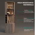 thumbnail image 2 of Syrah Corner Bar Cabinet, Eight Bottle Cubbies, Double Door, Two Open Shelves Light Gray, 2 of 7