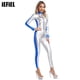 thumbnail image 2 of Traje de astronauta galáctico para mujer, mono con cremallera frontal, mono de astronauta metálico brillante, mono de gato para Halloween, cosplay, 2 of 5