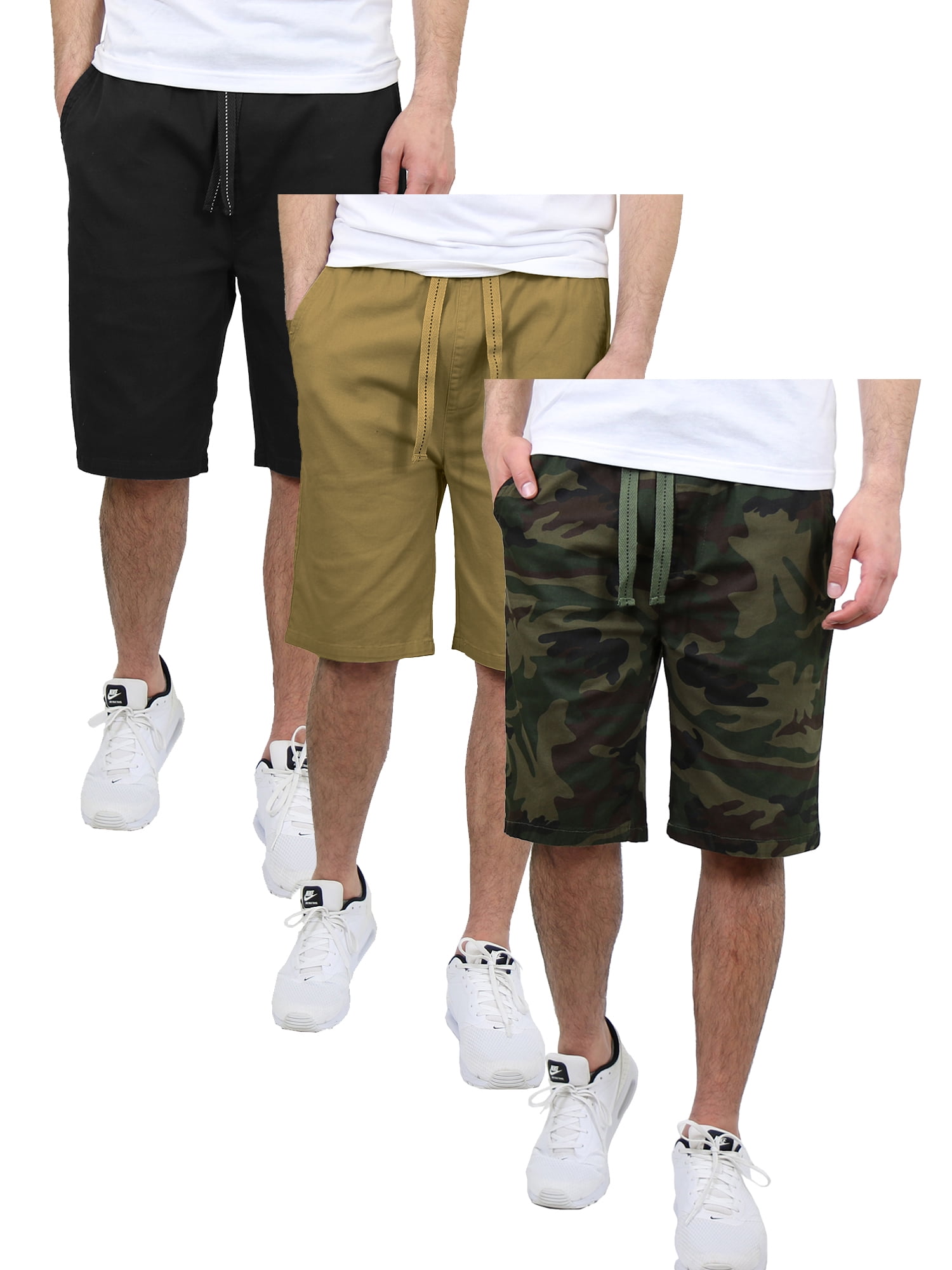 twill jogger shorts for men