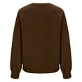 thumbnail image 6 of FAIWAD Womens Corduroy Tops Solid Color Crewneck Long Sleeve Ribbed Pullover Casual Lightweight Blouses, 6 of 8