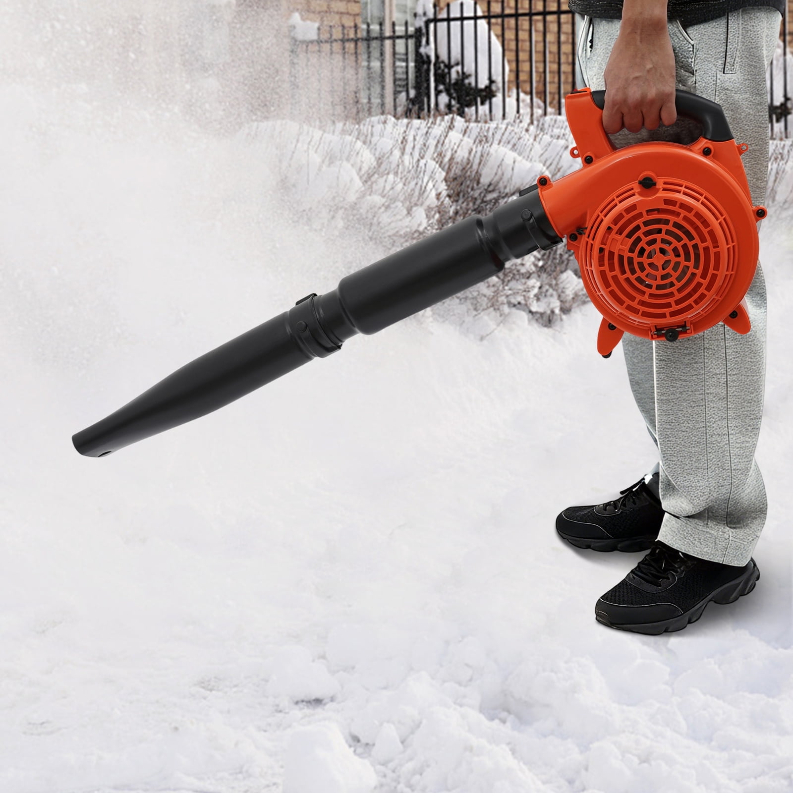 ChicHomey 275CFM Gas Leaf Blower & Vacuum,2-stroke 25.4cc Gas Blower,Single Cylinder, Dual Function for Yard/Snow Cleanup Lawn Care