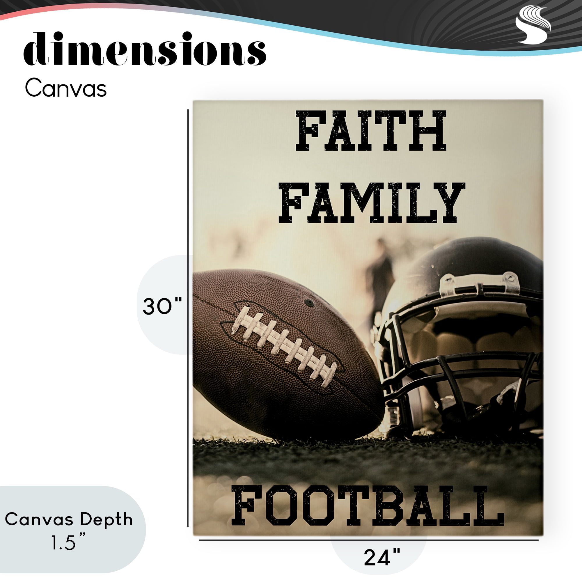 Stupell Industries Faith Family Football Canvas Wall Art, design by Jesse Keith