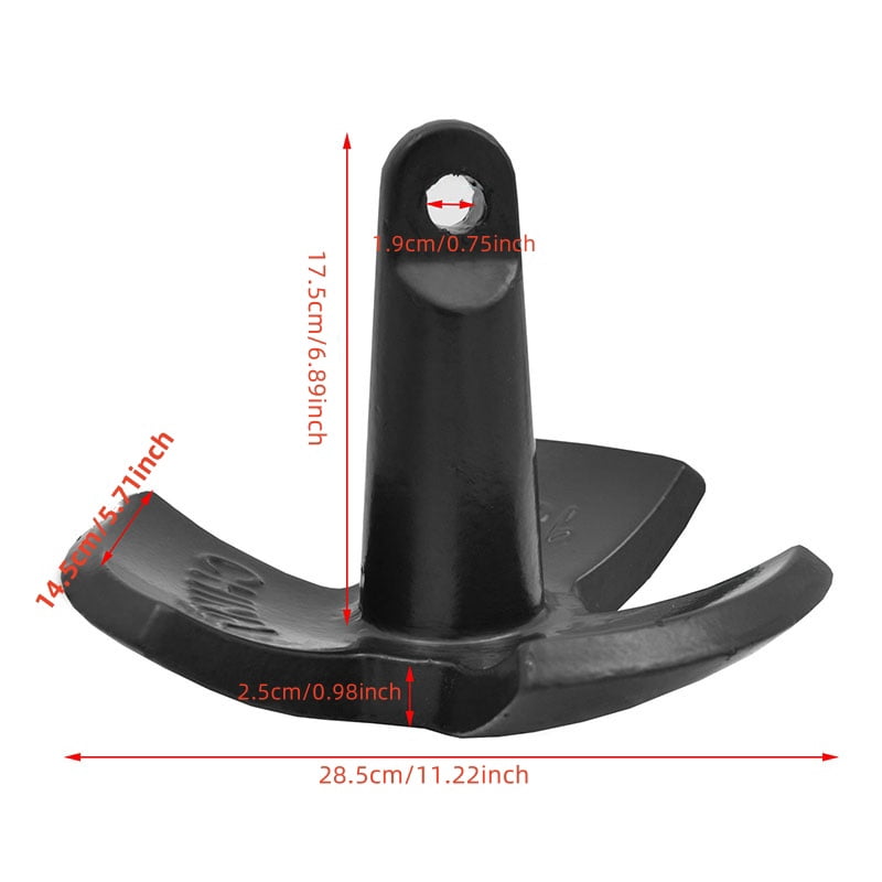 ISURE MARINE River Anchor Black Vinyl Coated Cast Iron 18lb