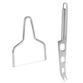 thumbnail image 1 of Kit de 2 cortadores de queso de acero inoxidable, cortador de mantequilla, herramientas de cocina para queso duro (plata), 1 of 7