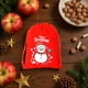 thumbnail image 1 of Decoraciones navideñas, adornos navideños, regalos navideños. Bolsa de regalo navideña de terciopelo rojo con cordón, bolsa estampada para dulces y galletas, bolsas de tela para regalos., 1 of 7