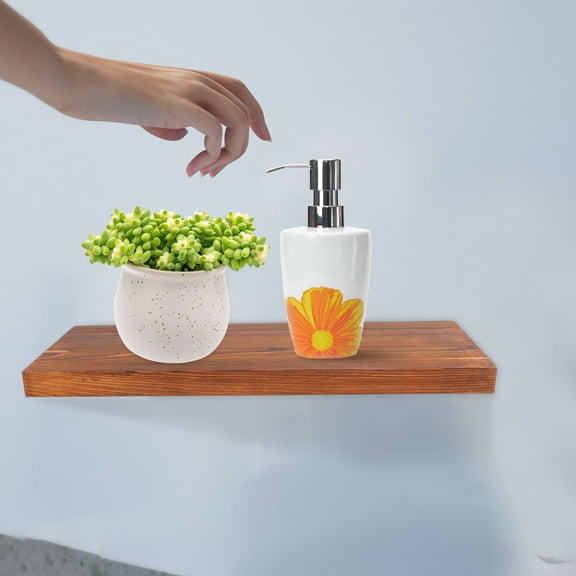 GOOHOCHY Rustic Floating Shelf Solid Wood Floating Shelving for Bathroom Kitchen and Laundry Room Wall-Mounted Decor Shelf Heavy Duty Rack