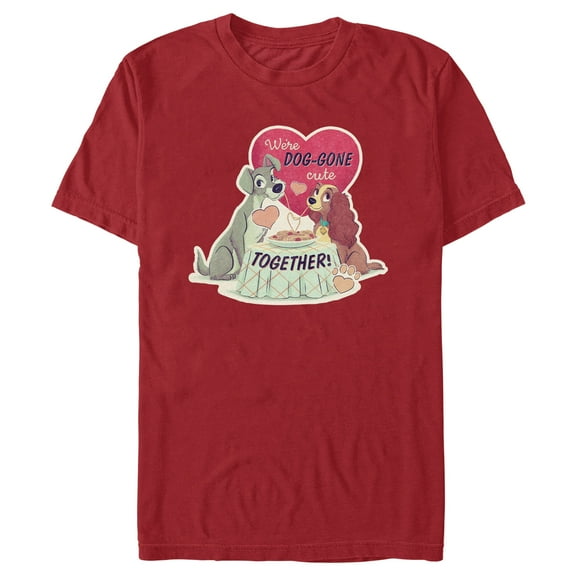 Men's Lady and the Tramp We're Dog-Gone Cute Graphic Tee Cardinal 2X Large