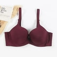thumbnail image 2 of Olyvenn Women's Lightly Padded Seamless Full Coverage Underwire Bras Plus Size Minimizer Push Up Brassiere Bras for Women Red 80D/36, 2 of 3