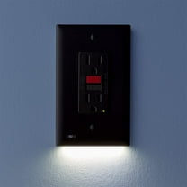 3 Pack - SnapPower GuideLight 2 for Outlets [for GFCI Outlets Only] - Night Light - Electrical Outlet Wall Plate with LED Night Lights - Automatic On/Off Sensor - (GFCI, Black)