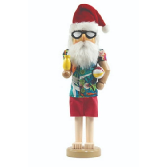 Santa's Workshop Beach Time For Santa Wooden Nutcracker 15 Inch Multicolor