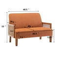thumbnail image 4 of Andeworld Small Loveseat,2-seat Mini Sofa Couch with Rattan Armrests for Living Room,Bedroom(Orange), 4 of 6