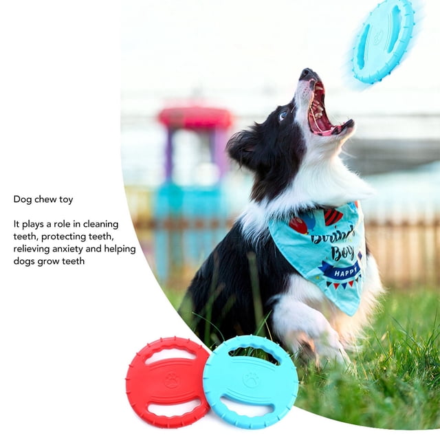 Disco Volador Para Entrenamiento De Perros, Disco Volador Para Perros Con Alivio Del Estrés Limpieza De Dientes Suave De Goma Natural Para Parque ANGGREK Otros