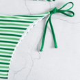 thumbnail image 4 of Guardurnaity de niña con top triangular y cuello halter, braguita estampada, traje de baño de piezas. Tejido suave, perfecto para viajar. conjuntos de ropa Rayas verdes S, 4 of 6