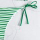 thumbnail image 2 of Guardurnaity de niña con top triangular y cuello halter, braguita estampada, traje de baño de piezas. Tejido suave, perfecto para viajar. conjuntos de ropa Rayas verdes METRO, 2 of 6