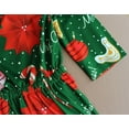thumbnail image 5 of FANCYINN Women's Backless Christmas Tree Sweater Tunic Dress 1/2 Sleeve Fit and Flare A-line Xmas Cocktail Green Midi Dresses L, 5 of 7