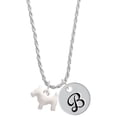 thumbnail image 1 of Delight Jewelry Silvertone Flat Scottie Dog Silvertone Script Initial Disc - B - Charm Necklace, 20"+3", 1 of 4