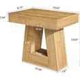 thumbnail image 2 of Tribesigns 24" Modern Side Table, 2-Tier Wooden End Table with Trapezoid Base, Small Nightstand for Living Room, Bedroom, Natural Wood Color (2), 2 of 5