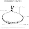 thumbnail image 2 of Stainless Steel Adjustable Chain Size Beaded Cubic Zircon Strand Bracelet, 2 of 3