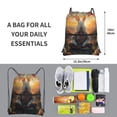 thumbnail image 2 of Pofeuu Flower Meditating Rabbit Print Drawstring Backpack Water Resistant String Bag Sports Sackpack Gym Sack with Side Pocket for Men Women, 2 of 6