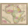 thumbnail image 2 of Vintage Maps 14x12 Black Ornate Wood Framed with Double Matting Museum Art Print Titled - Africa 1849, 2 of 4