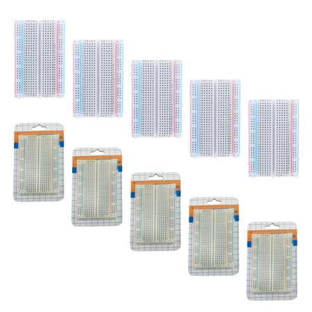 

NUOLUX 10Pcs Experiment Solderless Breadboard 400-Points Red and Blue Line Mini Bread Board Experiment Board