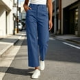 thumbnail image 4 of Guluxicc Women's Dress Pants Button Front Long Straight Leg Trousers Business Casual Wear for Summer Casual Outfits, 4 of 9