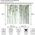 thumbnail image 2 of Eucalyptus Botanical Leaves Floral Kitchen Window Curtains Butterfly Farmhouse Flower Leaf Small Window Treatment Sage Green Cafe Short Curtains for Bathroom Treatment Tier Drapes 27.9x39 inch, 2 of 6