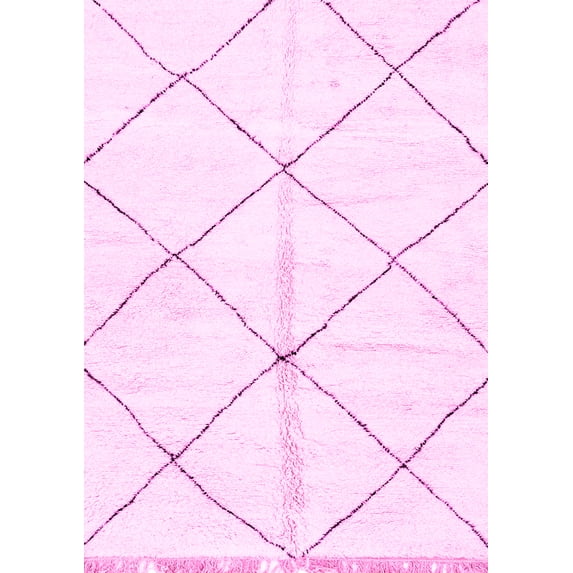 Ahgly Company Indoor Rectangle Solid Pink Modern Area Rugs, 2' x 3'