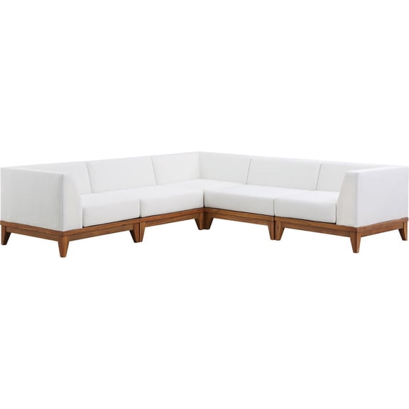 Meridian Furniture Rio Off White Water Resisting Fabric Modular Sectional