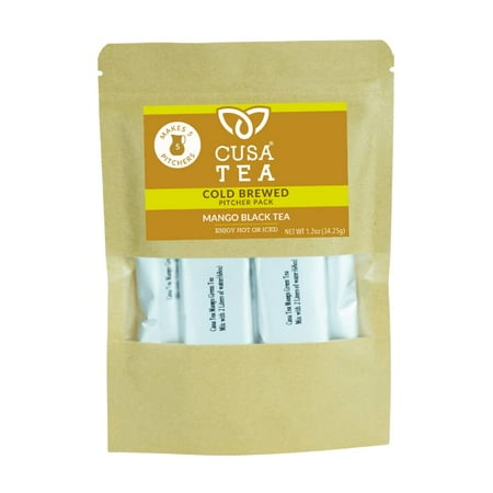 

Cusa Tea & Coffee | Premium Instant Mango Black Tea With Real Fruit & Spices | Organic Leaves Drink Mix Packets | Hot or Iced Tea (Pitcher Packs)