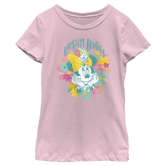 Girl's Minnie Mouse Blossom Buddies  Graphic Tee Light Pink X Large