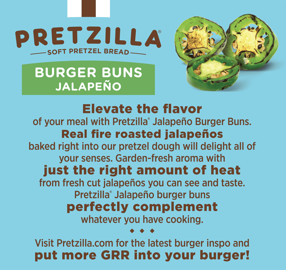 Pretzilla Soft Pretzel Buns, Jalapeño, 4 pk, 12.8oz
