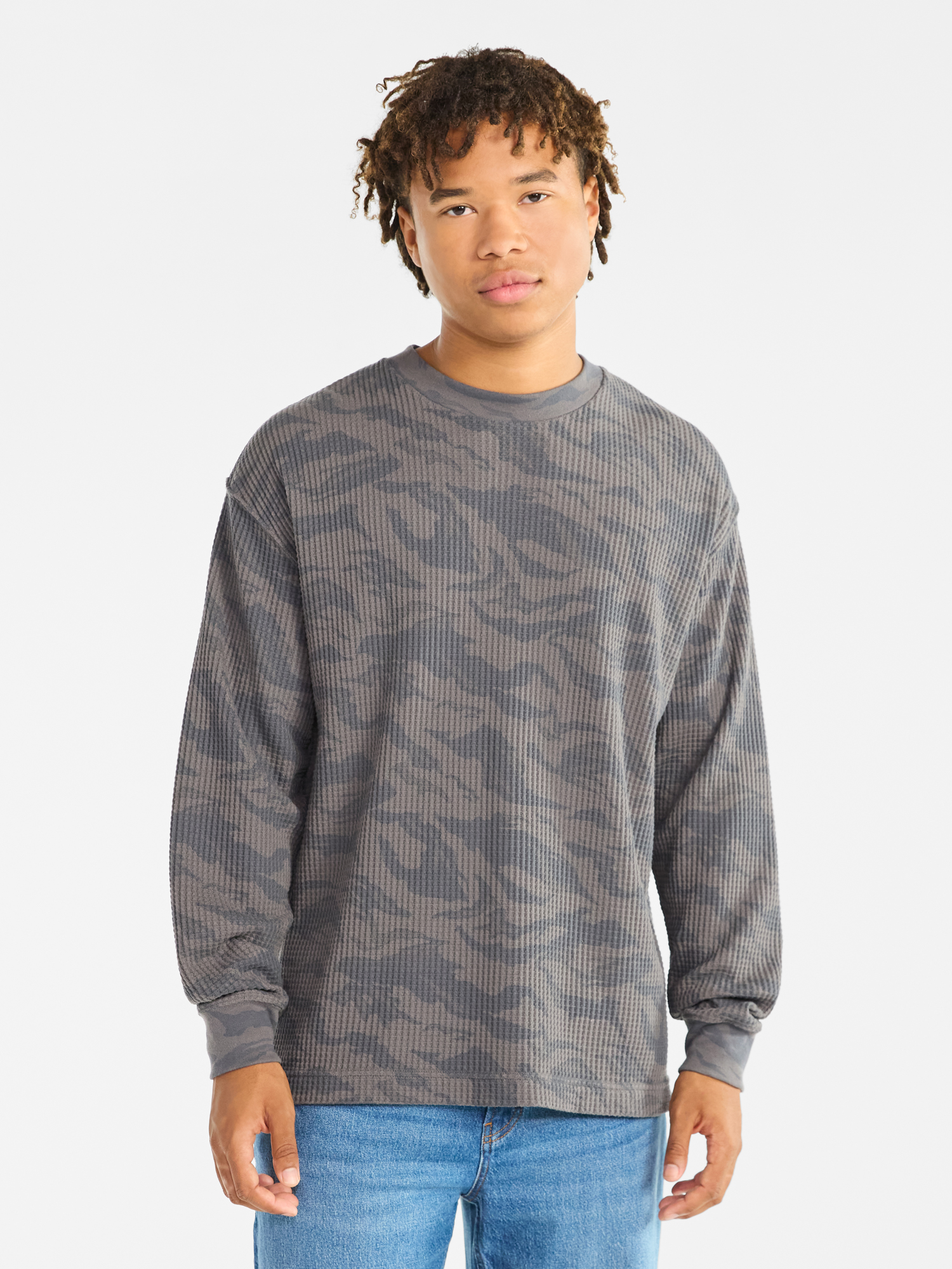 No Boundaries Thermal Tee with Long Sleeves, Men's & Big Men's