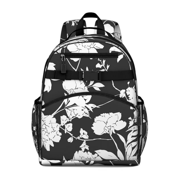Sac à Dos Scolaire Vintage Botanique Floral avec Sangle de Poitrine