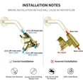 thumbnail image 4 of Solid Metal Shower Arm Diverter with Holder for Hand Held Showerhead and Fixed Spray Head, G 1/2 3-Way Bathroom Universal Diverter System Replacement Part (Polished Gold), 4 of 13