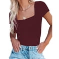 thumbnail image 1 of Body à Manches Courtes pour Femmes Élégant Ajusté Couleur Unie Bouton Pression Body pour Cocktail, 1 of 5