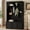 Black, variant on Mintazer Arched Entryway Hall Tree with Bench & 3 Storage Cabinets, Retro Arched Entryway Organizer with Adjustable Shelves & 4 Golden Hooks for Mudroom Hallway, Black