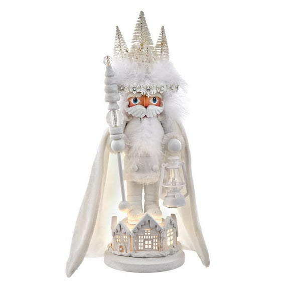 Kurt Adler 15-Inch Hollywood White Winter LED Hat Nutcracker